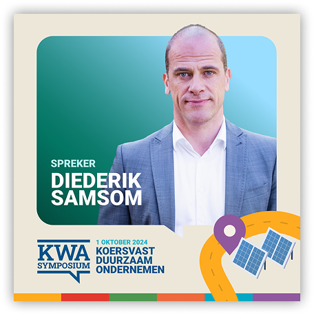 KWA Symposium social post met spreker Diederik Samsom