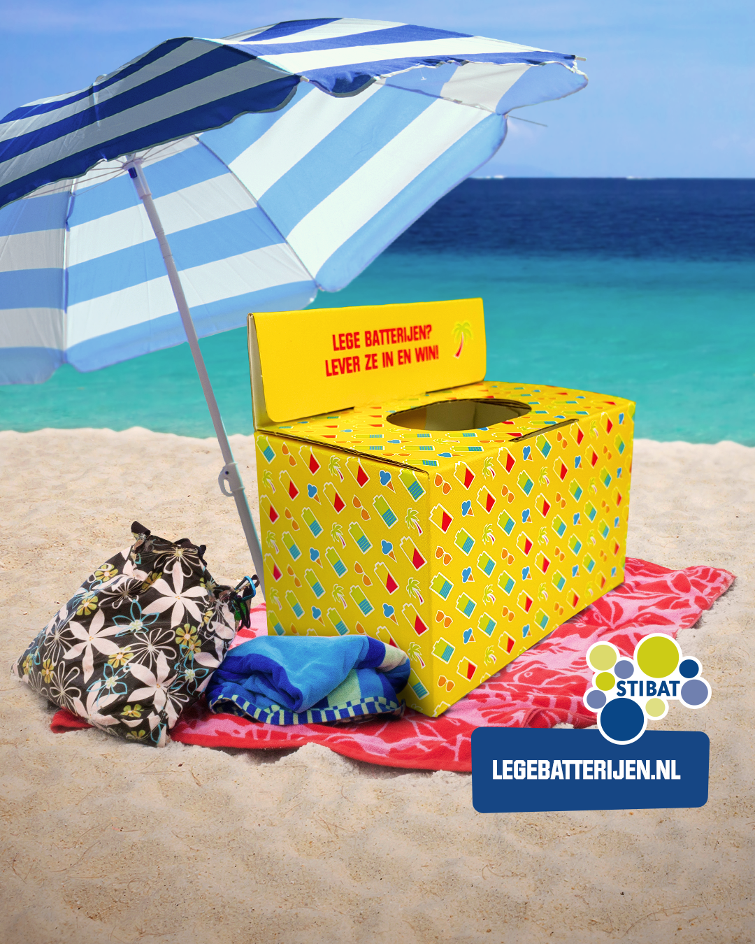 Stibat zomeractie: bewaarbox op het strand